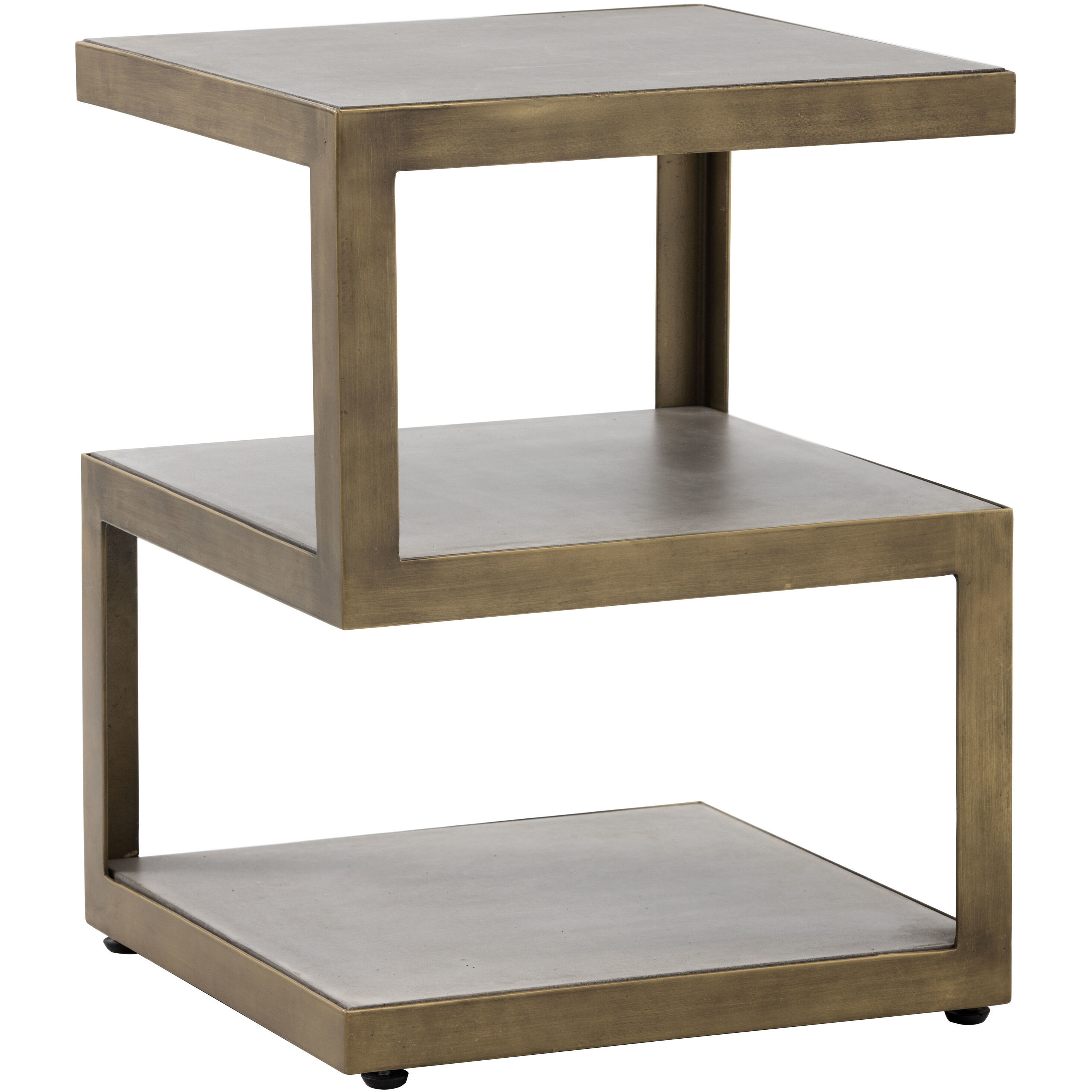 Rubix 23.5 X 18 inch Grey / Antique Brass End Table